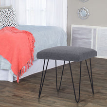 Load image into Gallery viewer, Upholstered Pouffe Stool Vanity Chair Hairpin Leg Side Chair
