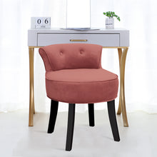 Load image into Gallery viewer, Dressing Table Stool Velvet Vanity Chair with Wooden Legs
