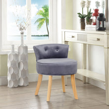 Load image into Gallery viewer, Vintage Velvet Dressing Table Stool with Wooden Legs
