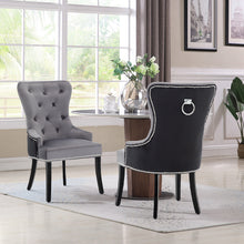 Load image into Gallery viewer, Set of 2 Velvet Buttoned Dining Chairs
