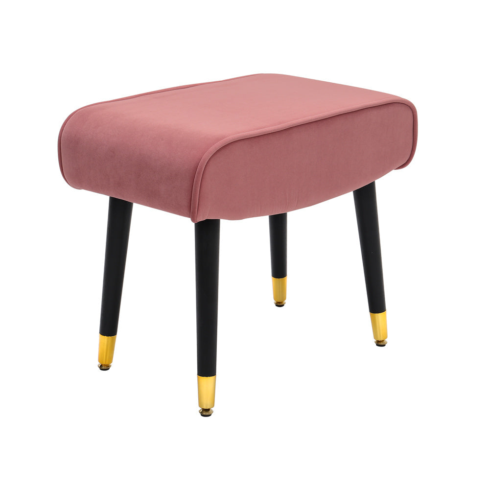 Velvet Upholstered Dressing Table Stool Pink