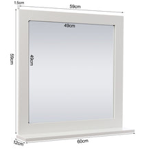 Load image into Gallery viewer, 60CM White MDF Framed Makeup Wall Mirror with Shelf
