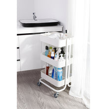 Load image into Gallery viewer, 3 Tier Kitchen Storage Trolley Metal Tower Rack Bathroom Shelf
