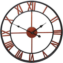 Load image into Gallery viewer, Large In/Outdoor Garden Wall Clock Roman Numeral Giant Open Face Skeleton Metal
