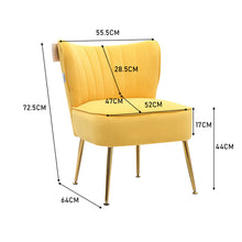 Load image into Gallery viewer, Modern Armless Wingback Accent Chair with Gold Legs
