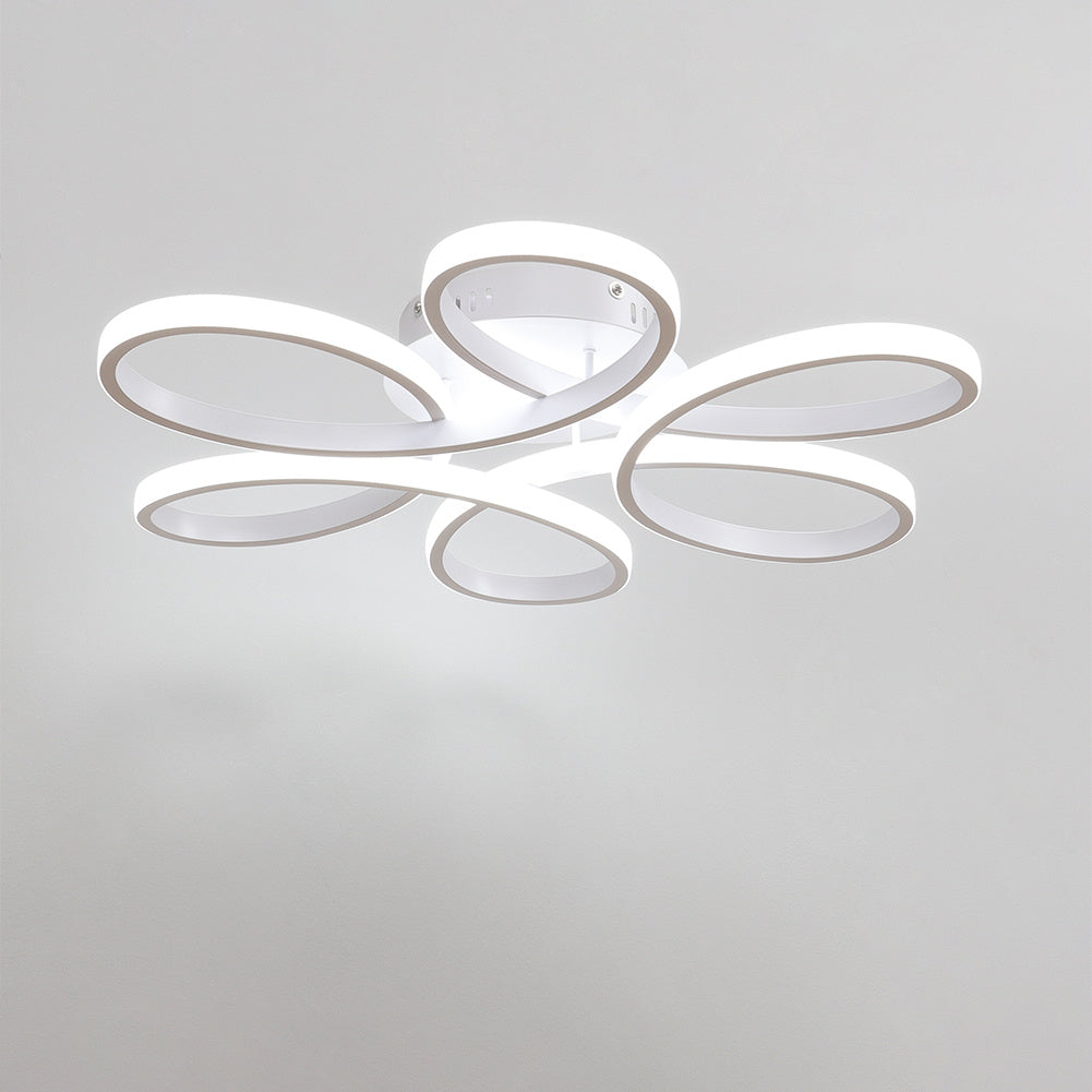 LED Lamp Ceiling Light Floral Semi Flush Lighting