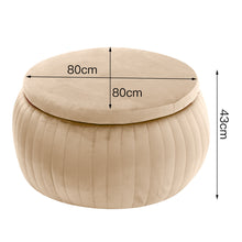 Load image into Gallery viewer, Wide Round Velvet Storage Ottoman Footstools
