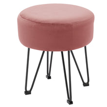 Load image into Gallery viewer, Round Velvet Ottoman Dressing Foot Stool
