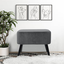 Load image into Gallery viewer, Modern Foot Stool Velvet Ottoman Pink / Grey
