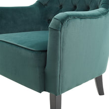 Load image into Gallery viewer, Livingandhome Vintage Velvet Upholstered Wing back Armchair with Buttoned Back
