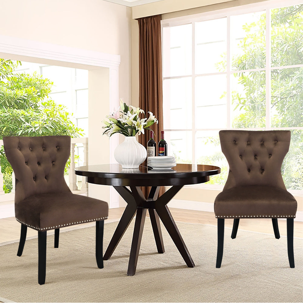 Copy of Set of 2 Buttoned Velvet Dining Chairs
