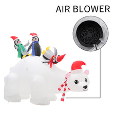 Load image into Gallery viewer, 1.8m Inflatable Penguin Sea Bear Air Blown with 5 LED Light UK Plug Outdoor Decor
