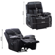 Load image into Gallery viewer, PU Leather Heated Massage Sofa Recliner Armchair
