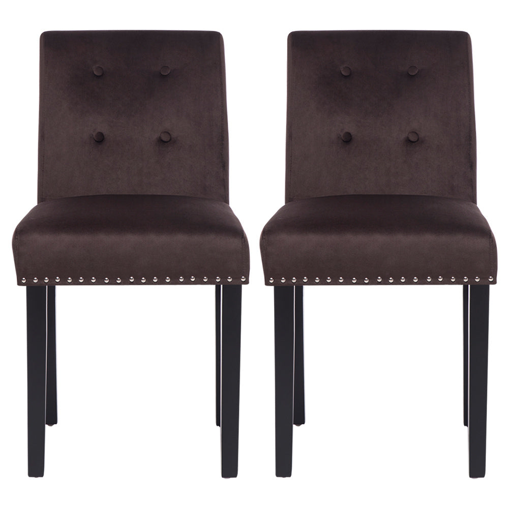 Set of 2 Elegant Buttoned Dining Chairs