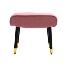 Load image into Gallery viewer, Velvet Upholstered Dressing Table Stool Pink
