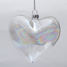 Load image into Gallery viewer, 12 Pcs Heart Shape Glass Ornaments Christmas Hanging Decor Baubles

