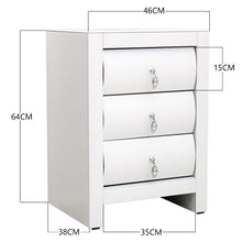 Load image into Gallery viewer, 3-Drawer Bedside Table Cabinet Bedroom Furniture Nightstand
