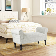 Load image into Gallery viewer, Linen Bed End Seat Ottoman Lounge Bench, Beige
