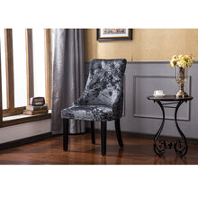 Load image into Gallery viewer, Set of 2 Crushed Velvet Buttoned Dining Chairs
