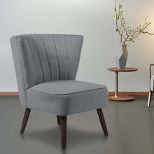 Load image into Gallery viewer, Linen Buttoned Upholstered Accent Chair
