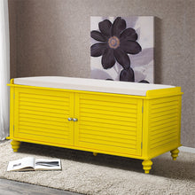 Load image into Gallery viewer, Window Bench Shoes Cabinet Storage Rack with Seat Cushion, Yellow
