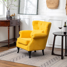 Load image into Gallery viewer, Modern Linen Armchair Upholstered Accent Chair Yellow
