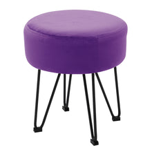 Load image into Gallery viewer, Round Velvet Ottoman Dressing Foot Stool
