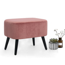 Load image into Gallery viewer, Modern Foot Stool Velvet Ottoman Pink / Grey
