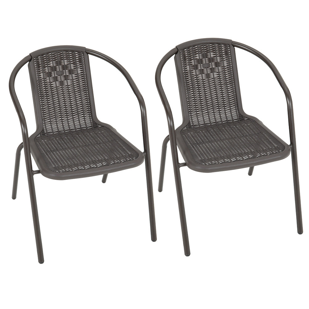 Outdoor Patio Metal Coffee Wicker Dining Chairs