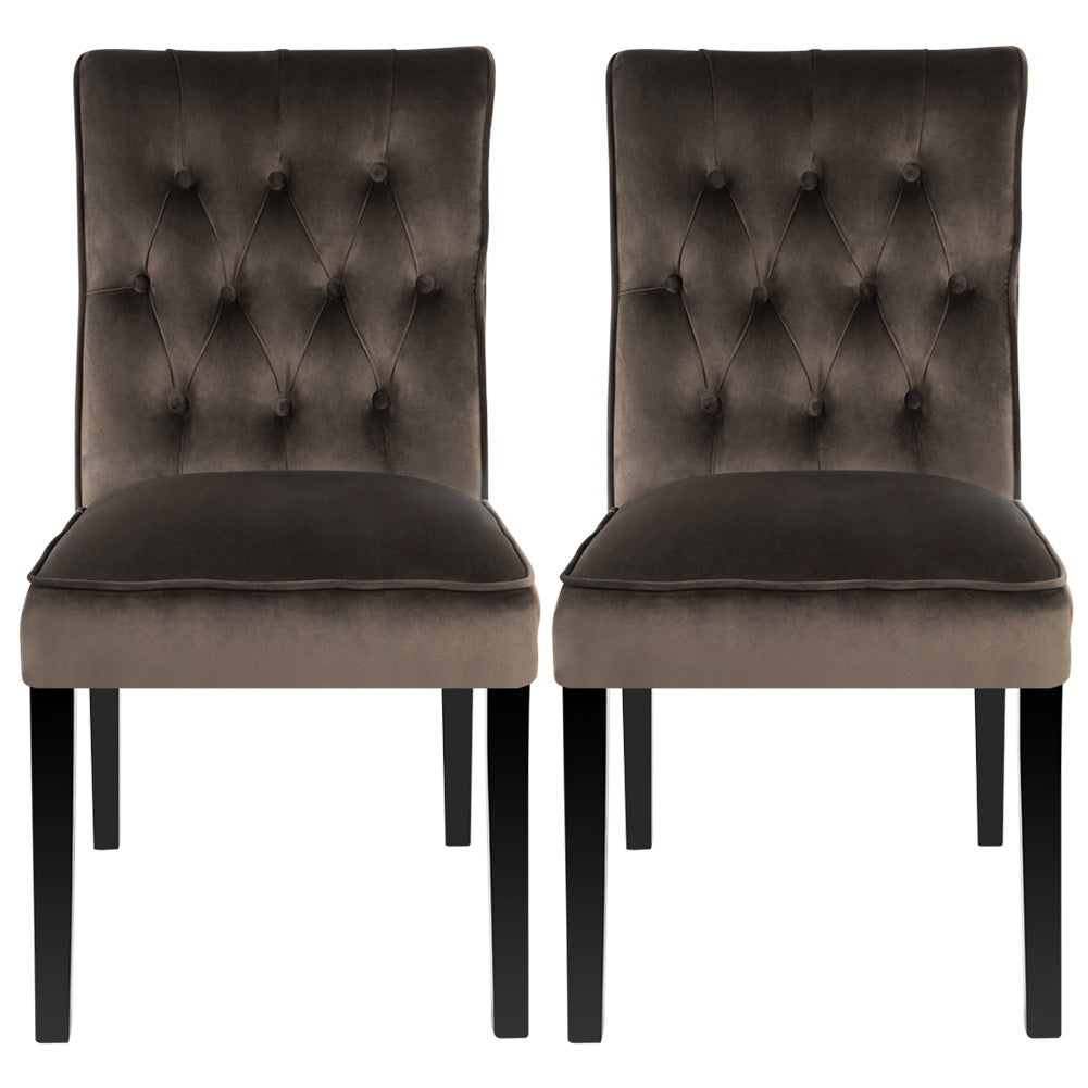 Set of 2 Buttoned Dining Chairs