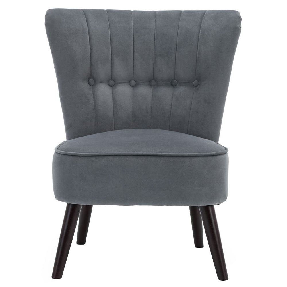 Velvet Accent Chair With Buttons