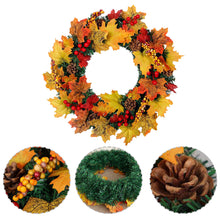 Load image into Gallery viewer, Artificial Maple Leaf Wreath Outdoor Decoration for Halloween and Thanksgiving, SP1783
