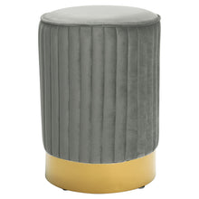 Load image into Gallery viewer, Round Gold Pouffe Dressing Footstool
