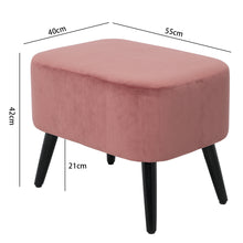 Load image into Gallery viewer, Modern Foot Stool Velvet Ottoman Pink / Grey
