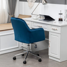 Load image into Gallery viewer, Velvet Swivel Upholstered Office Chair with Chrome Base
