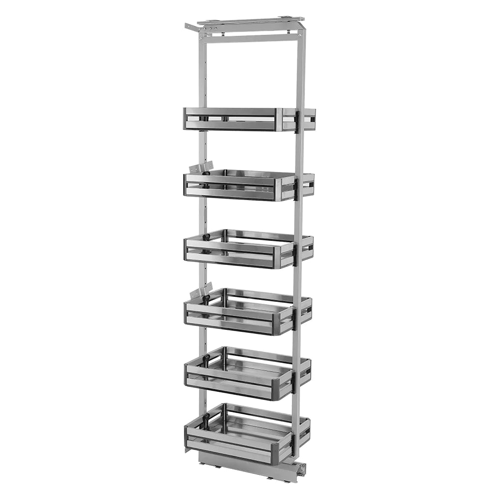 Livingandhome Tall and Narrow 6-Tier Metal Kitchen Pull-out Kitchen Cabinet Basket Shelf