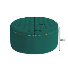 Load image into Gallery viewer, Round Frosted Velvet Ottoman Footstool
