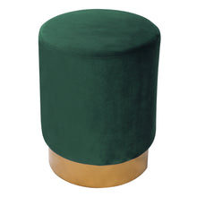 Load image into Gallery viewer, Round Velvet Dressing Footstool with Gold-Plated Bottom
