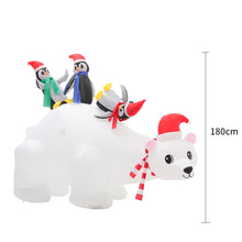 Load image into Gallery viewer, 1.8m Inflatable Penguin Sea Bear Air Blown with 5 LED Light UK Plug Outdoor Decor
