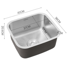 Load image into Gallery viewer, 41 x 36 x 20.5 cm Single Bowel Stainless Steel Kitchen Sink Strainer Waste
