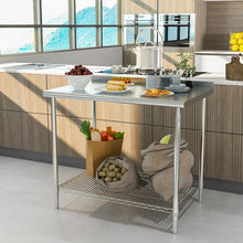 Load image into Gallery viewer, Kitchen Work Bench Prep Table Stainless Steel Kitchen Catering Table with Backsplash
