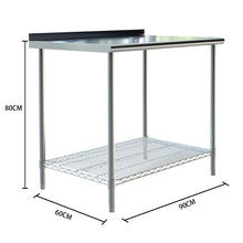 Load image into Gallery viewer, Kitchen Work Bench Prep Table Stainless Steel Kitchen Catering Table with Backsplash
