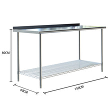 Load image into Gallery viewer, Kitchen Work Bench Prep Table Stainless Steel Kitchen Catering Table with Backsplash
