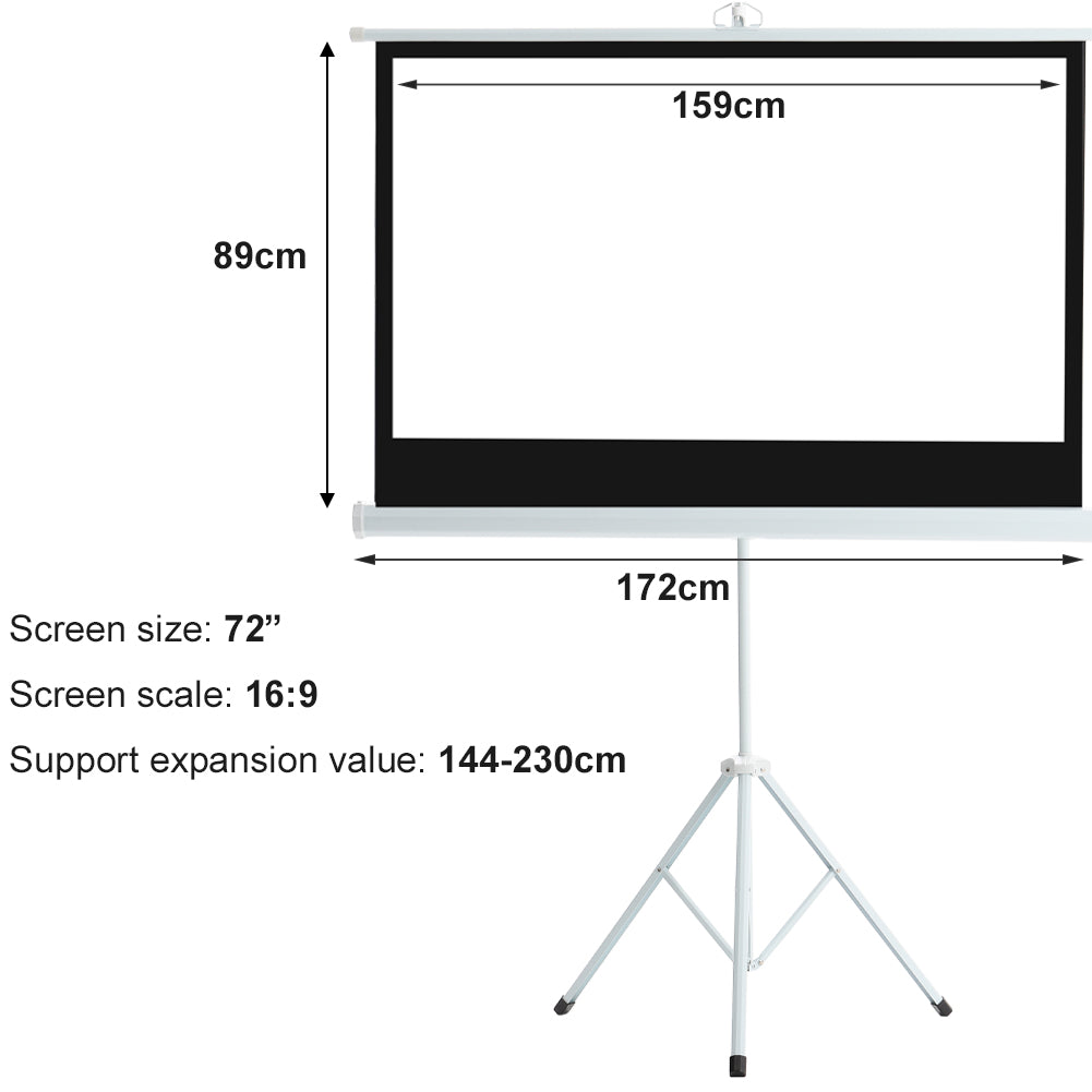 HD Projector Screen Mobile Portable Projection Screen With Tripod Stand-3 size