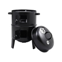 Load image into Gallery viewer, 3 in 1 BBQ Charcoal Grill 3 Tier Smoker
