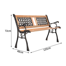 Load image into Gallery viewer, 2-3 Seater Outdoor Wooden Garden Bench Patio Cast Iron Legs Park Seat Furniture
