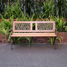 Load image into Gallery viewer, 2-3 Seater Outdoor Wooden Garden Bench Patio Cast Iron Legs Park Seat Furniture
