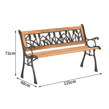 Load image into Gallery viewer, 2-3 Seater Outdoor Wooden Garden Bench Patio Cast Iron Legs Park Seat Furniture
