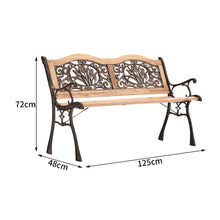 Load image into Gallery viewer, 2-3 Seater Outdoor Wooden Garden Bench Patio Cast Iron Legs Park Seat Furniture-2colors
