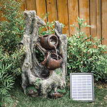 Load image into Gallery viewer, Outdoor Solar Power Polyresin Water Fountain Garden Feature with LED Lights Pump
